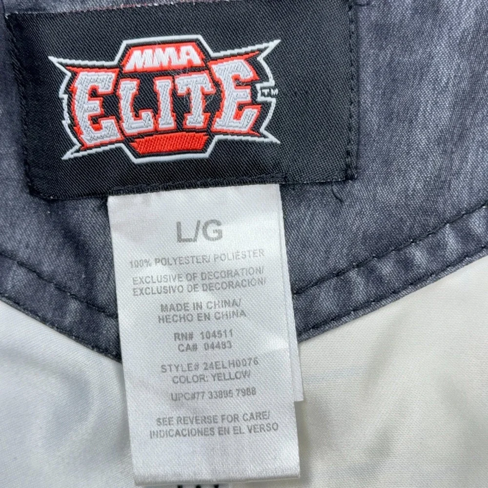 MMA Elite Board Shorts Men Large Yellow Gray Swim Trunks Skull Wings AOP Y2K